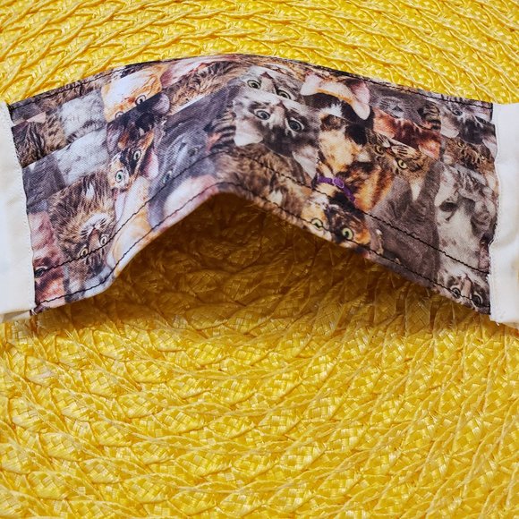 Triple Layer Handmade Face Mask - Fun Kitten Faces - Picture 12 of 16